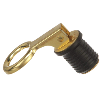 Snap Handle Drain Plug Brass and Rubber 1in